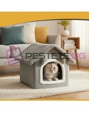 Меко плюшено легло за куче котка балдахин с цип